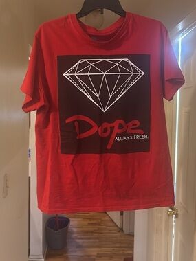 DOPE Red Graphic Tee with White Print